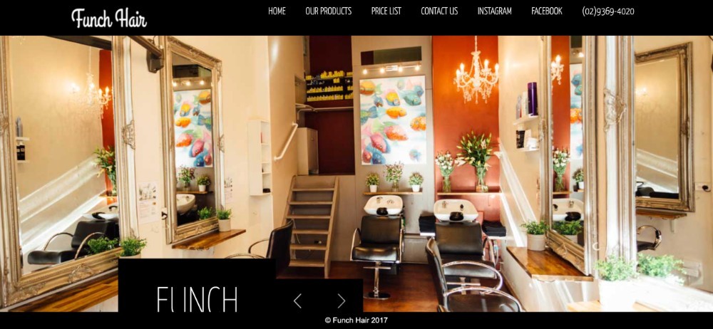 シドニーの美容室Funch Hairのホームページ