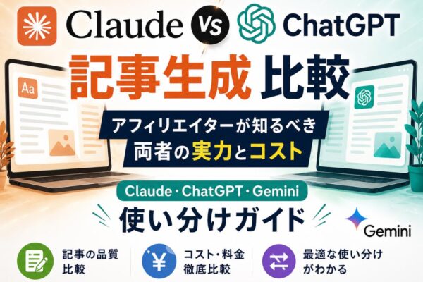 Claude vs ChatGPT 記事生成比較—アフィリエイターが知るべき両者の実力とコスト