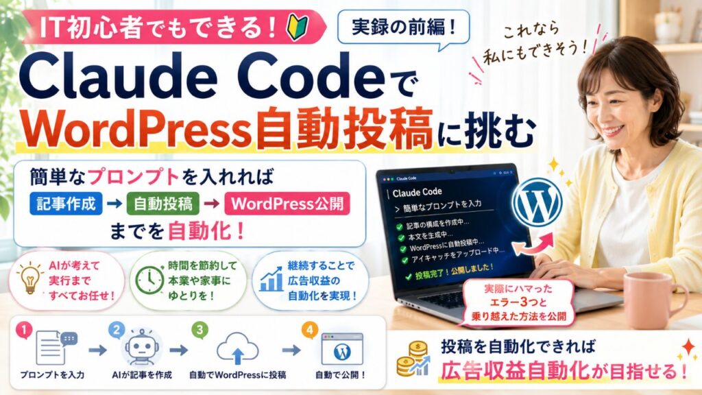 ChatGPTやGeminiでも越えられなかった「WordPress自動投稿」の壁を、AnthropicのAIエージェント「Claude Code」で乗り越えた実録の前編。Claude Codeとは何か、なぜ非エンジニアでも使えるのかを、編集者・SEO畑出身の筆者が率直に解説します。