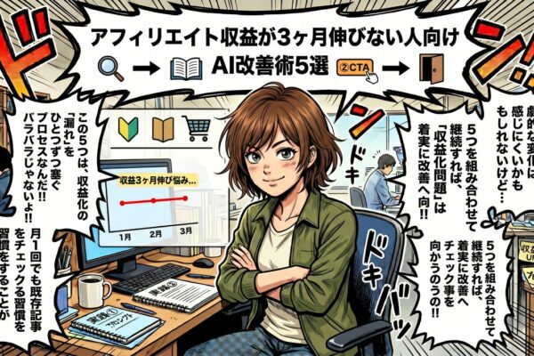 アフィリエイト収益が3ヶ月伸びない人がやるべきAI改善術5選