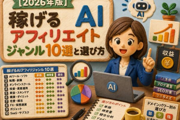 【2026年版】稼げるAIアフィリエイトジャンル10選と選び方