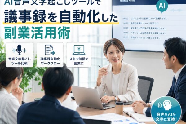 AI音声文字起こしツールで議事録を自動化した副業活用術
