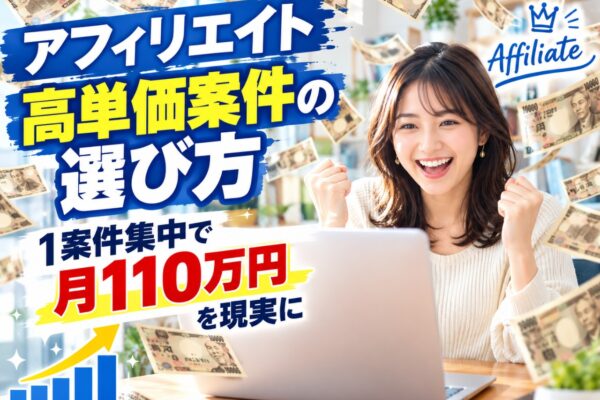アフィリエイト高単価案件の選び方｜1案件集中で月110万円を現実に